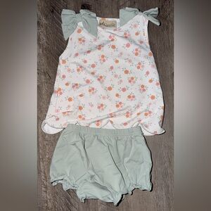Floral Print Kids Outfit with Bow Details